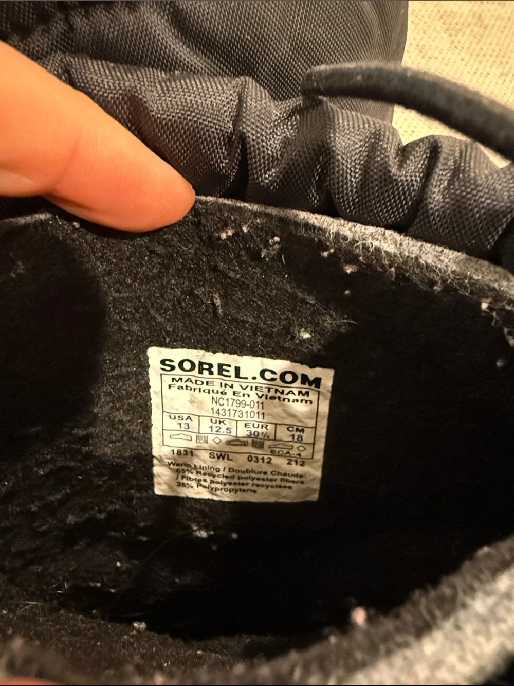 Sorel Black Kids Snow Boots with Drawcord
